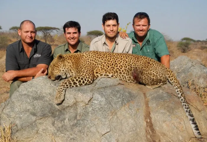Brian Van Blerk with a trophy elephant bull in Zimbabwe