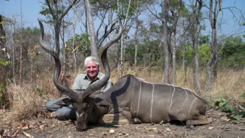 Trophy kudu from a plains game safari in Zimbabwe